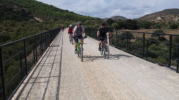 Via Verde de la Sierra riding over bridge